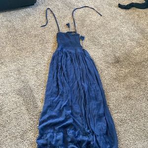 Sexy navy blue maxi with cross cross strapped back. Never worn.